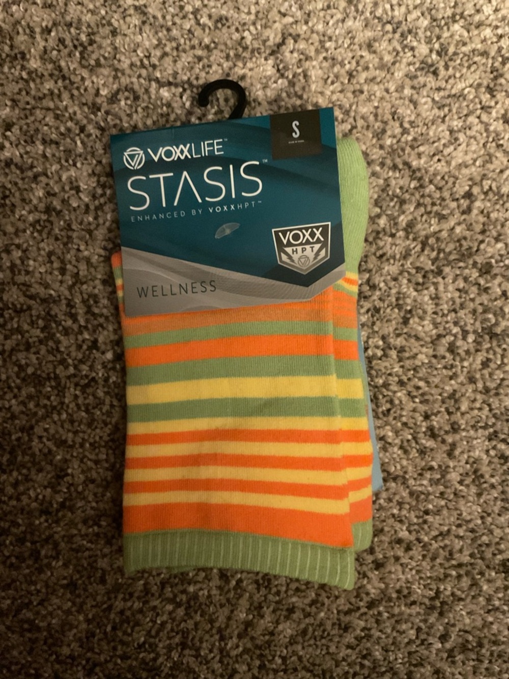 Voxxlife Women’s Stasis Wellness striped crew socks size Small 4-7